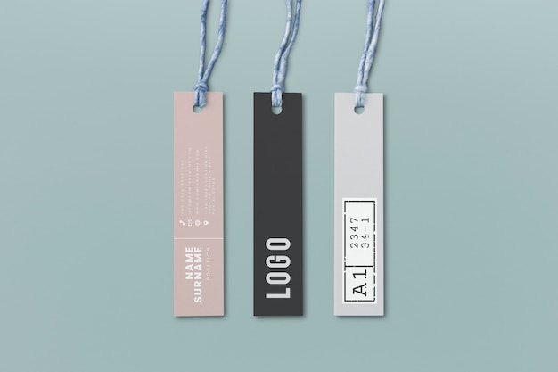 Three fashion label tag mockups