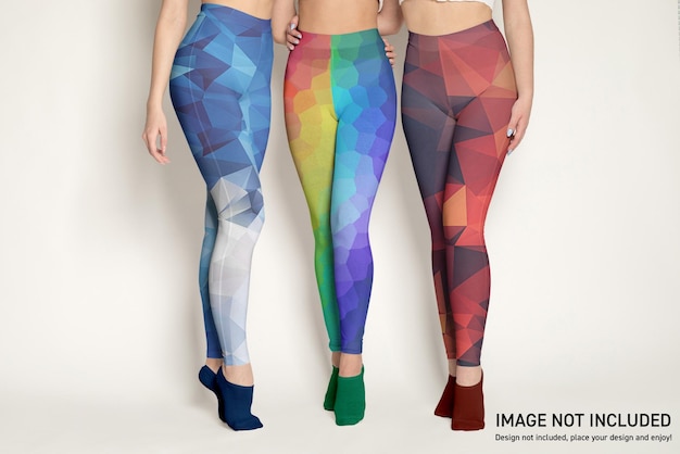 Three Girls Leggings Mockup