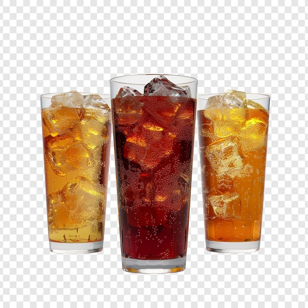 Three Glasses of Refreshing Beverages