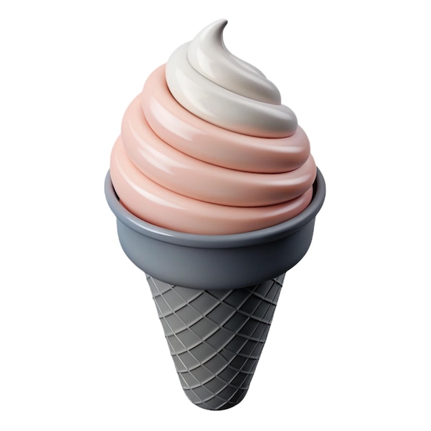 PSD three ice cream cones with one that has a pink top