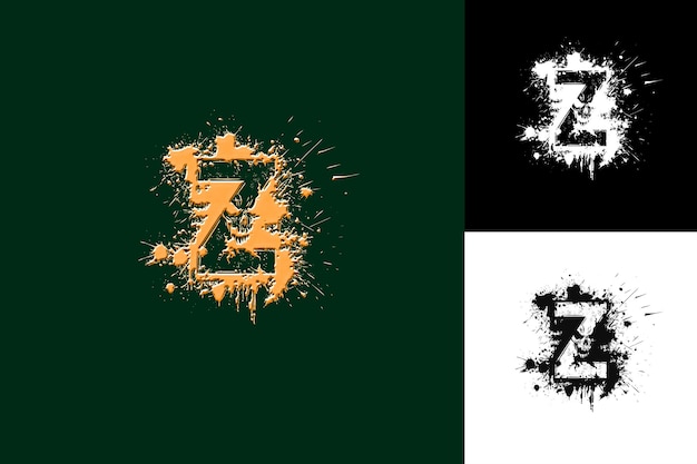 PSD three images of a letter z are shown with the number 5 on the left