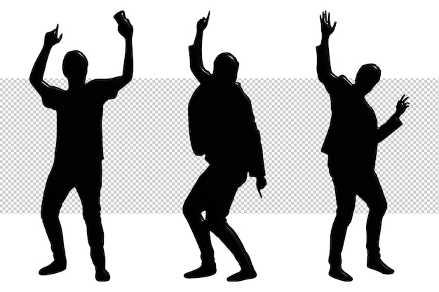 PSD three people dancing in a row with the words " the word " on the bottom right "