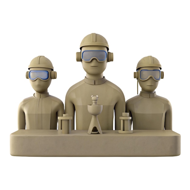 PSD three people wearing goggles are sitting on a table