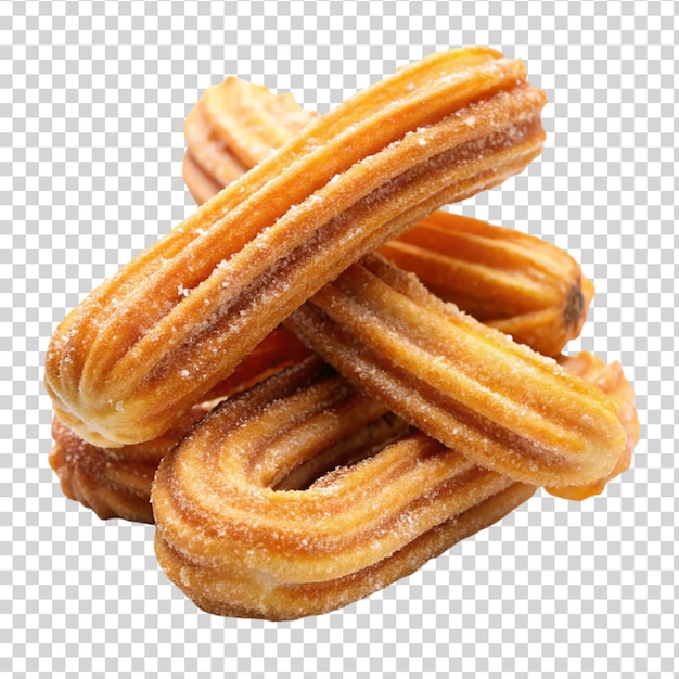 Three pieces of fried dough on transparent background