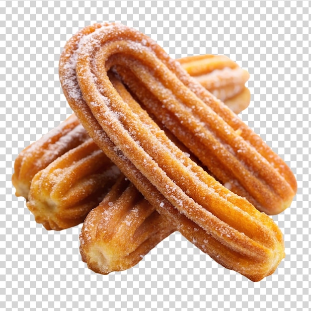 Three pieces of fried dough on transparent background