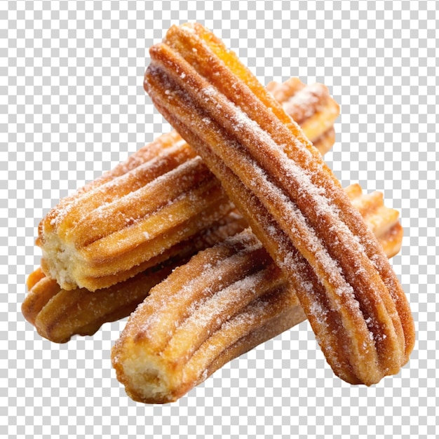 Three pieces of fried dough on transparent background