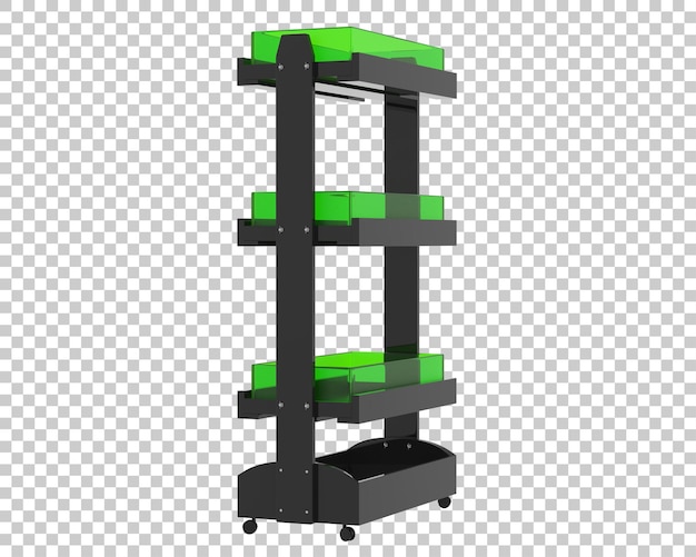 Three tier display stand on transparent background 3d rendering illustration