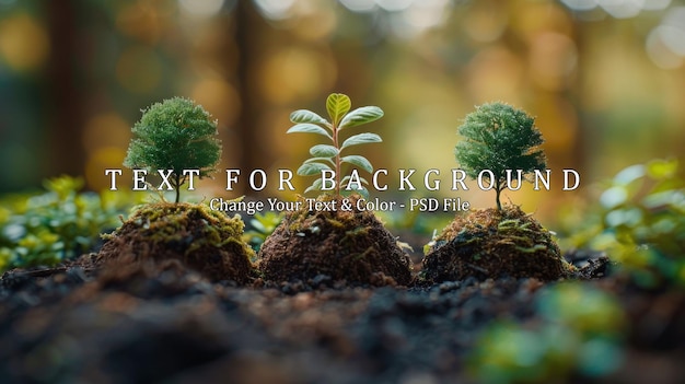 Three Tiny Trees Growing in the Ground