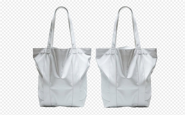 PSD three white bags with a white bag on a transparent background