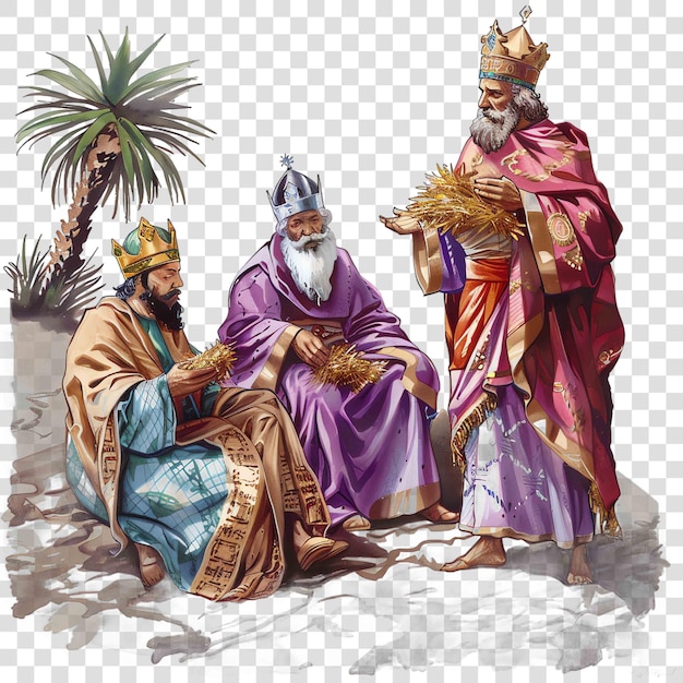 Three Wise Men Magi christian illustration