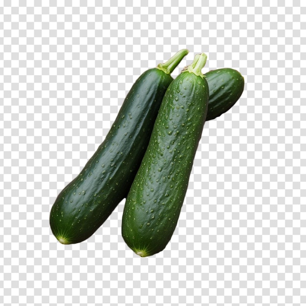 PSD three zucchini on a transparent background