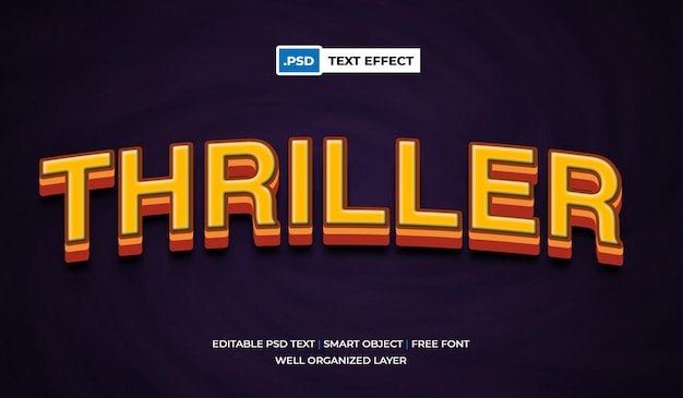 Thriller psd text effect, editable and fits on halloween theme