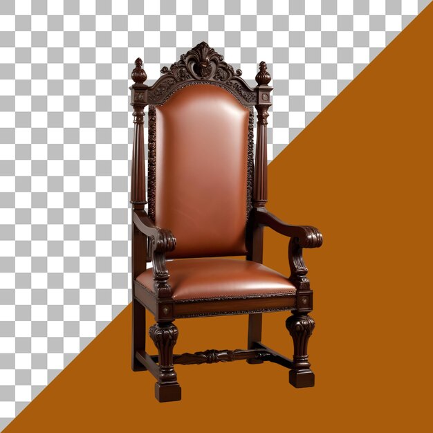 PSD throne chair isolated on transparent background