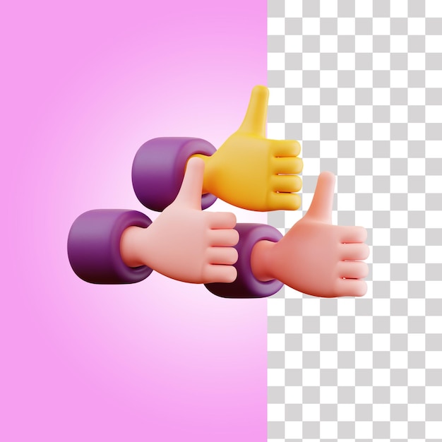 Thumb up 3d illustration