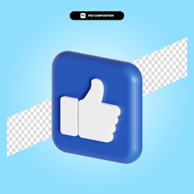 Thumb up 3d render illustration isolated