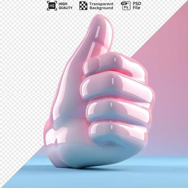 thumb up icon isolated in 3d rendering on a pink background png