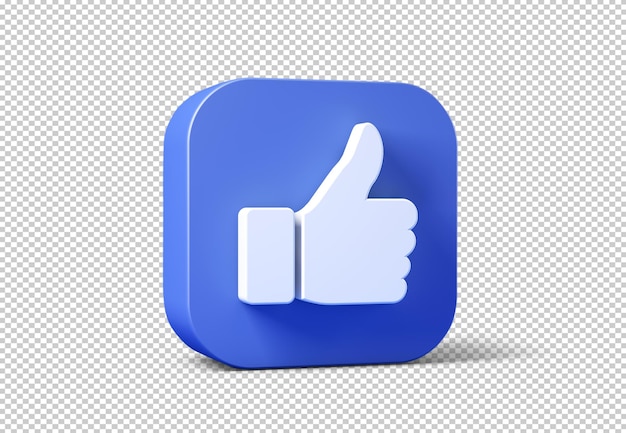 Thumb up icon isolated in 3d rendering