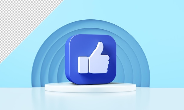 Thumb up icon on a podium Mockup