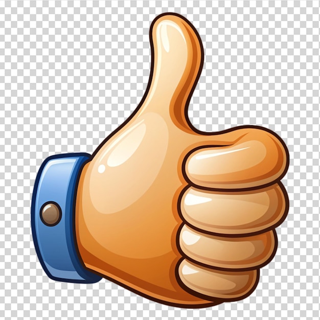 PSD thumb up isolated on transparent background