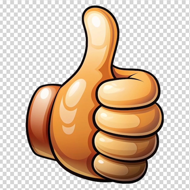 Thumb up isolated on transparent background