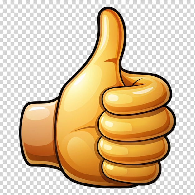 Thumb up isolated on transparent background