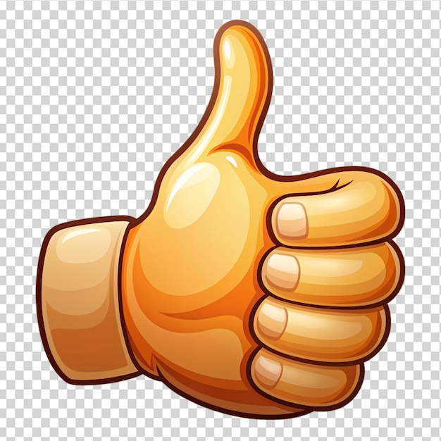 PSD thumb up isolated on transparent background