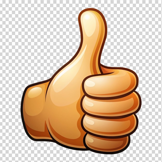 PSD thumb up isolated on transparent background