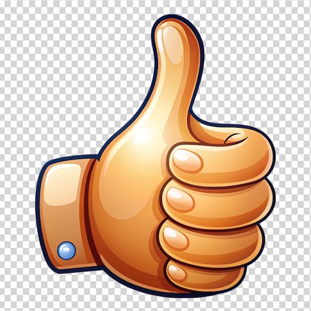 PSD thumb up isolated on transparent background