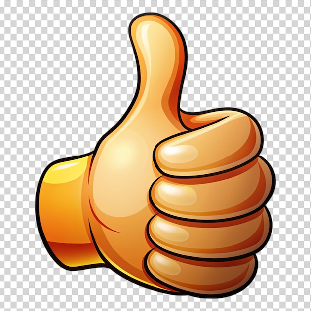 PSD thumb up isolated on transparent background