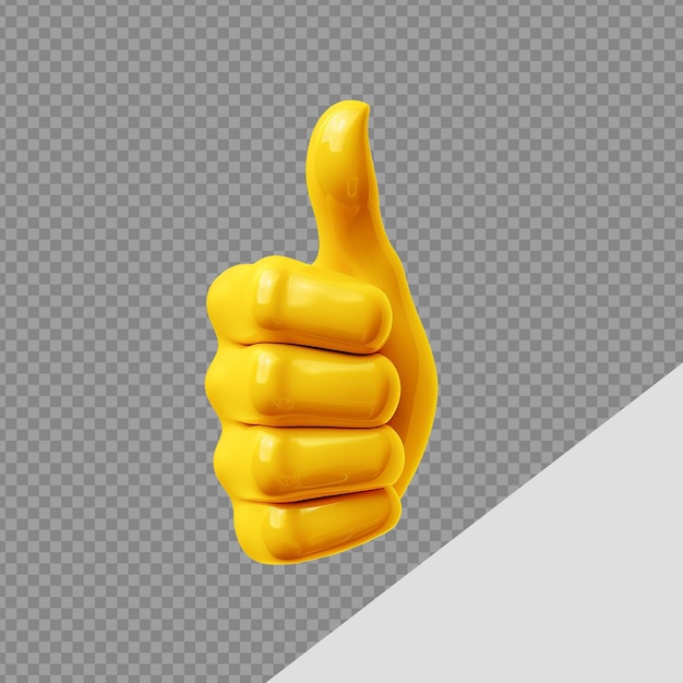 PSD thumbs up emoji png isolated on transparent background