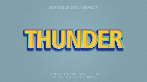 thunder 3d style text effect