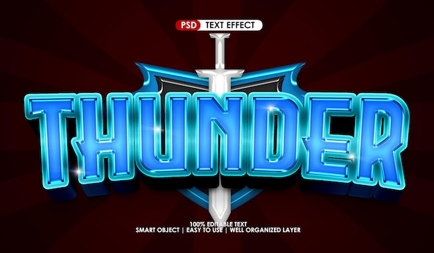 Thunder esport game title premium text style effect