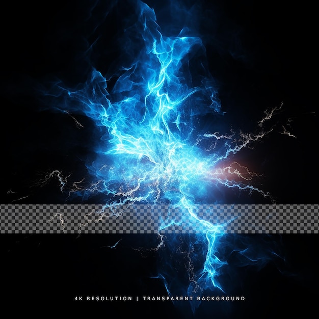 Thunder lightning electric shock on transparent background