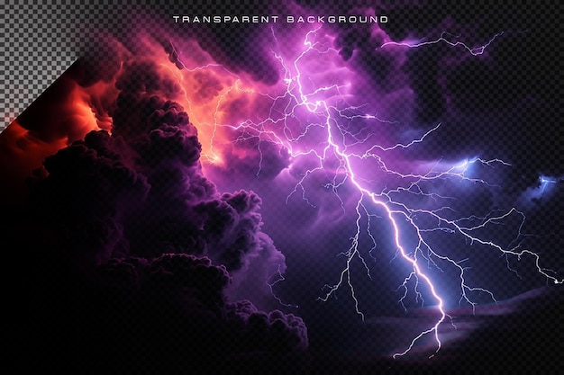 PSD thunder lightning on transparent background