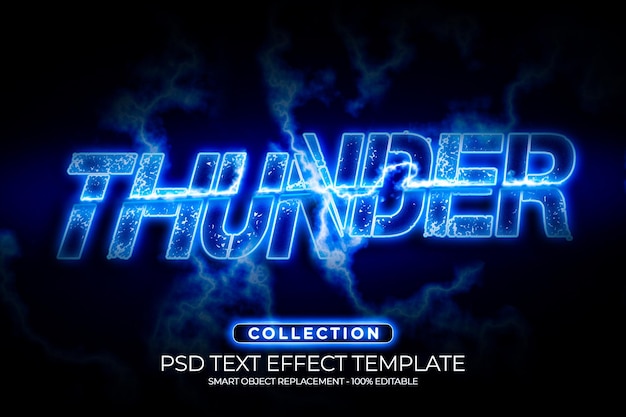 Thunder slice text effect custom design template