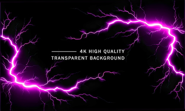 PSD thunderstorm electric spark colorful sets on transparent background