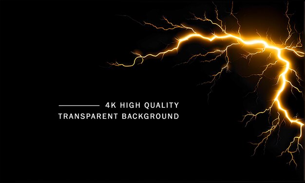 PSD thunderstorm electric spark colorful sets on transparent background