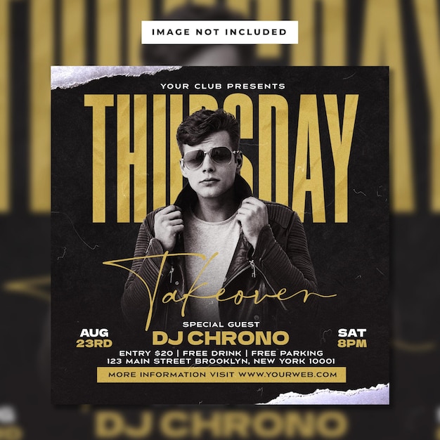 Thursday Takeover club party flyer instagram post template