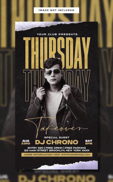 Thursday Takeover club party instagram story template