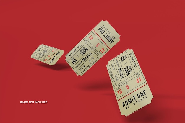 Ticket cinema design mockup