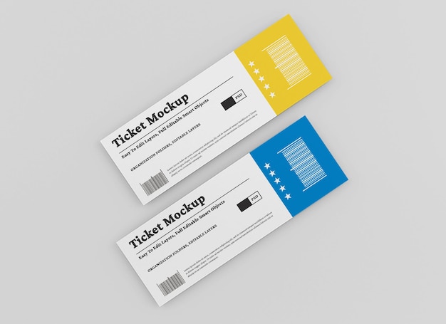 ticket mockup design isolated