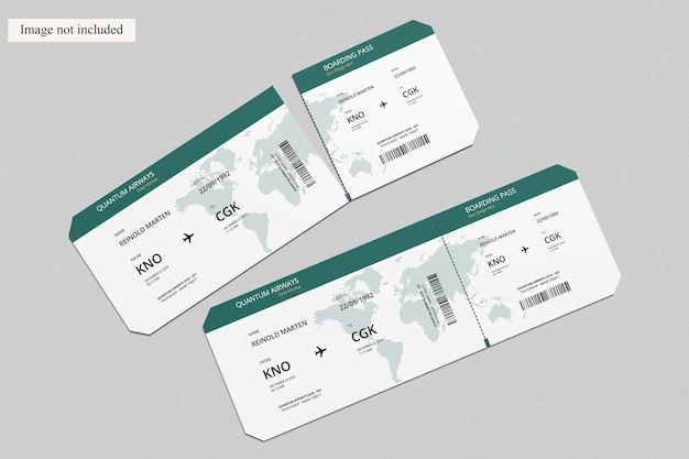 PSD ticket mockup for showcasing your design to clients