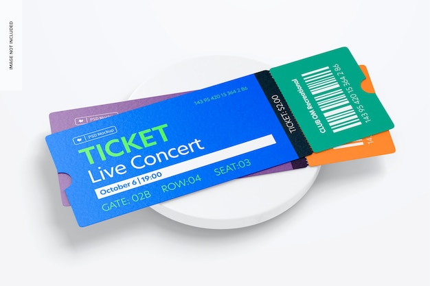 Ticket on Podium Mockup