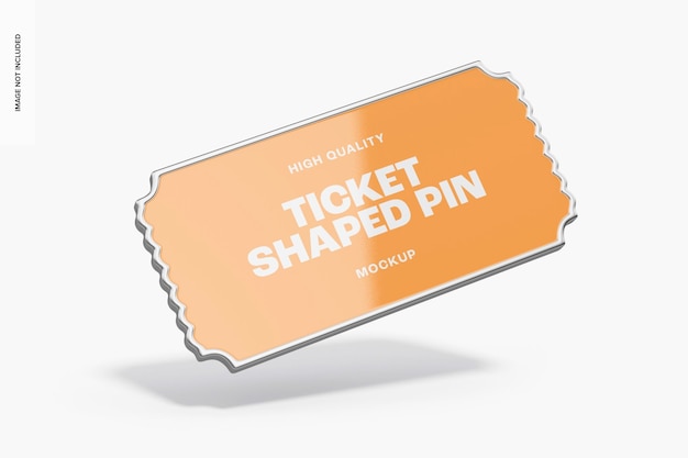 Ticket Shaped Pin Mockup, Falling