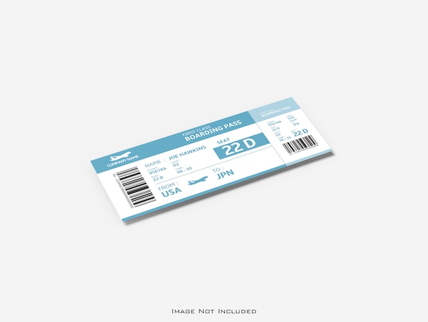 PSD ticket on white