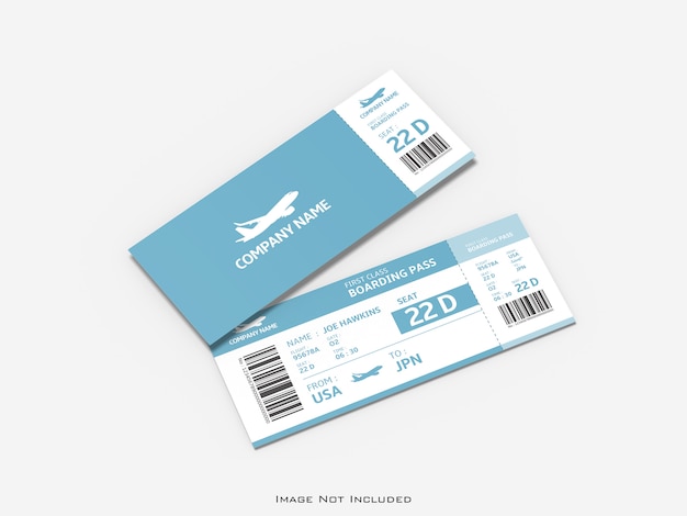 PSD ticket on white