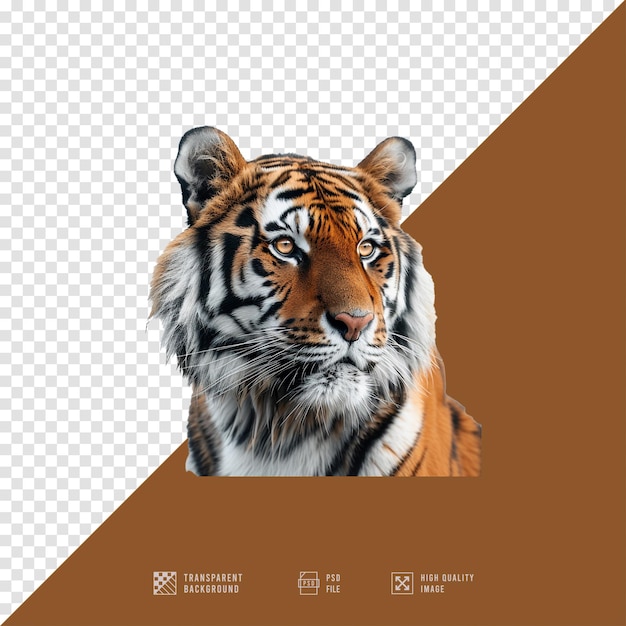 a tiger is shown in a photo with a brown background