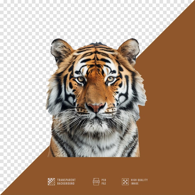 a tiger is shown in a picture with a brown background