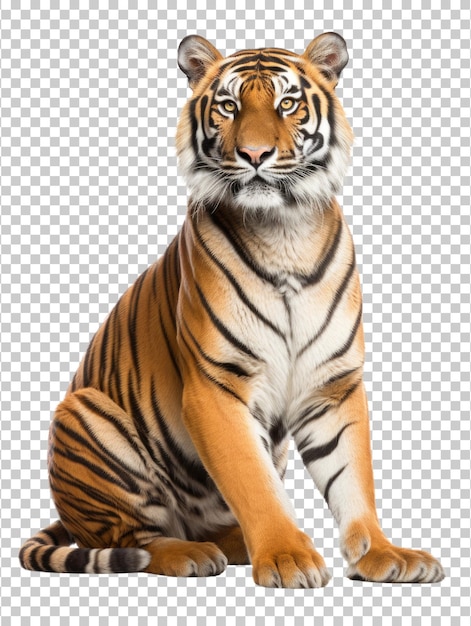 Tiger Sitting Isolated on Transparent Background