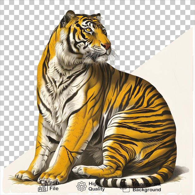 PSD a tiger that is on a white background